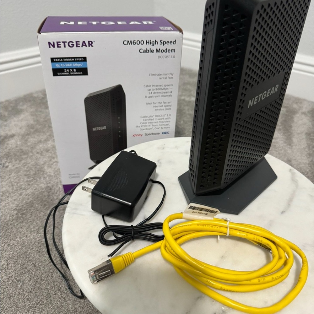 NETGEAR Black Cable Modem with Vertical Design